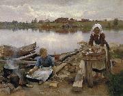 Eero Jarnefelt JaRNEFELT Eero Laundry at the river bank 1889 oil